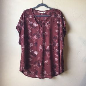 Rust red printed top